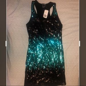💛 NYE Black and blue sequin dress